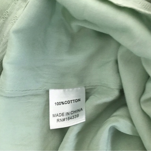 Petal And Pup Sage Green Emilina Long Sleeve V Neck Mini Dress Size Small - Picture 9 of 9